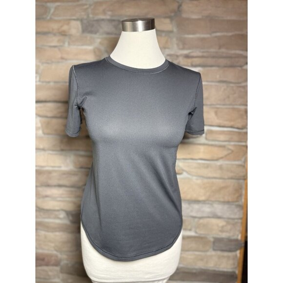 Lululemon Women’s Gray Short Sleeve Running Top Size 4 LW3E0GS Reflective Tee - Picture 1 of 7
